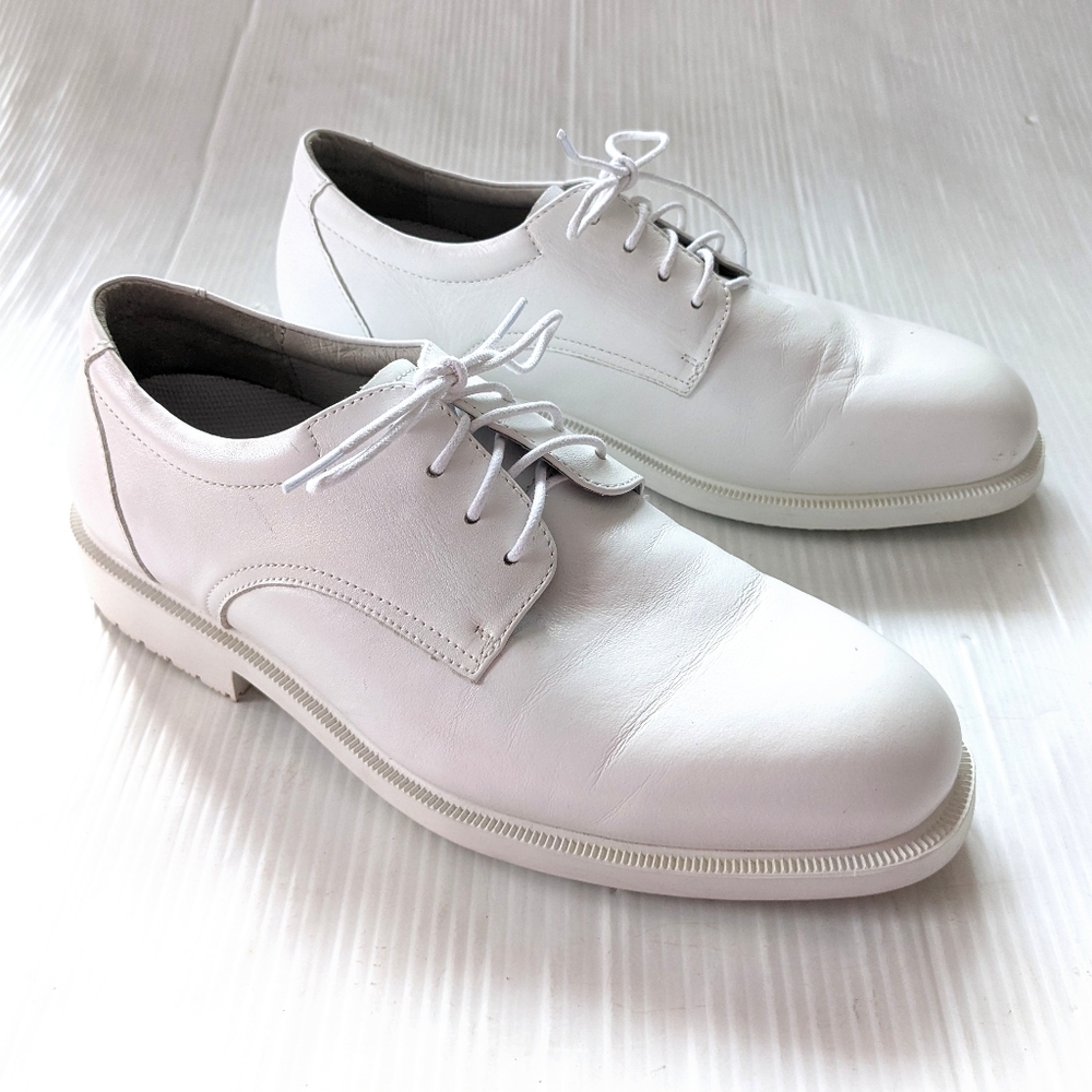 SRMAX White Leather Oxford Loafers Creepers Slip Resistant Shoes - Picture 1 of 12